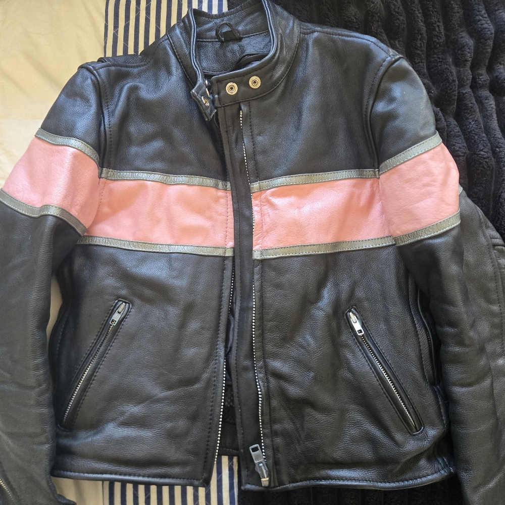 Screaming Eagle Black Leather Riding Jacket Medium